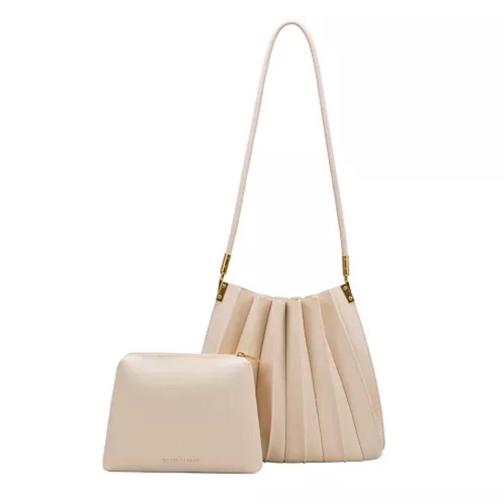 Melie Bianco Cream Shoulder Bag Set